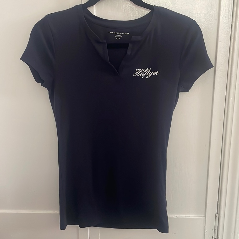 Tommy Hilfiger Embroidered Logo V-Neck Tee